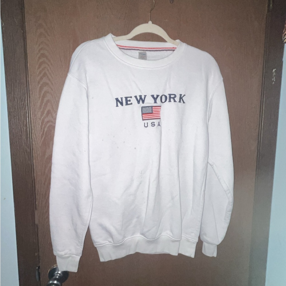 White New York USA Men's Sweater